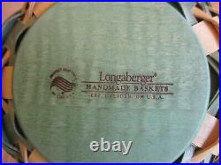 Longaberger 2017 Green Sage Yellow TALL GOURD Basket with Lid Protector Tie On