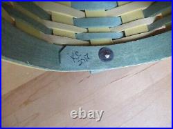 Longaberger 2017 Green Sage Yellow TALL GOURD Basket with Lid Protector Tie On