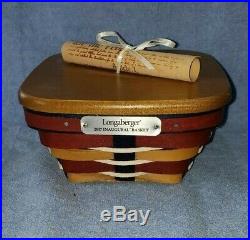 Longaberger 2017 INAUGURAL Basket set with Lid with Tie On Patriotic Limited Ed