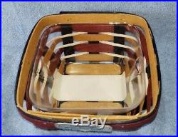 Longaberger 2017 INAUGURAL Basket set with Lid with Tie On Patriotic Limited Ed
