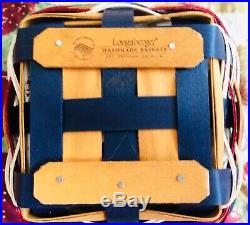 Longaberger 2017 INAUGURAL Basket set with Lid with Tie On Patriotic RARE NEW