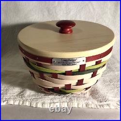 Longaberger 2017 Multi color Christmas Collection Snow Swirl basket set