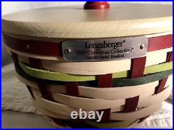 Longaberger 2017 Multi color Christmas Collection Snow Swirl basket set