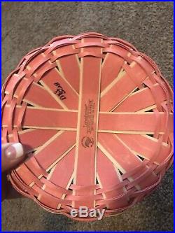 Longaberger 2018 Easter Basket Set In Light Pink WithWhite Large