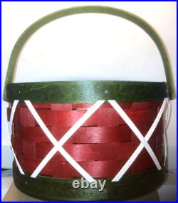 Longaberger 2022 Christmas Drum Basket Set-Red/Green-Please Read Description-NEW