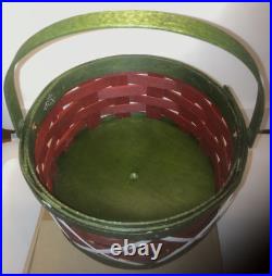 Longaberger 2022 Christmas Drum Basket Set-Red/Green-Please Read Description-NEW