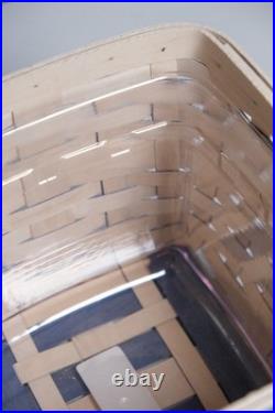 Longaberger 2022 RARE Happy Holiday Woven Basket Set withLiner Blue White