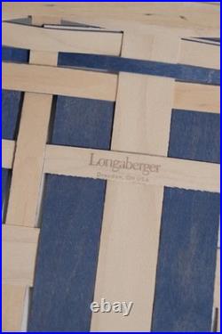 Longaberger 2022 RARE Happy Holiday Woven Basket Set withLiner Blue White
