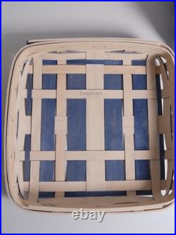 Longaberger 2022 RARE Happy Holiday Woven Basket Set withLiner Blue White