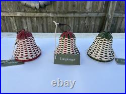 Longaberger 2024 Small Christmas's Bells Set Of 3