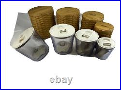 Longaberger 20 Pc Basket Canister Set, Tie Ons, Lids, 4 Air Tight Containers