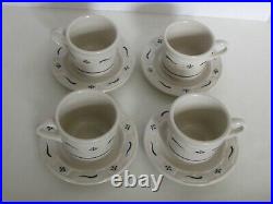 Longaberger 20 Piece Woven Traditions DINNERWARE SET Classic Blue East Liverpool