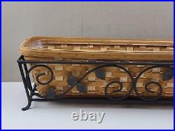 Longaberger 21-inch Long Window Box Basket with Wrought Iron Stand & Protector