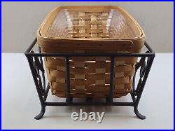 Longaberger 21-inch Long Window Box Basket with Wrought Iron Stand & Protector