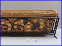 Longaberger 21-inch Long Window Box Basket with Wrought Iron Stand & Protector