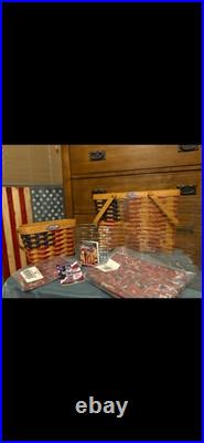 Longaberger 2 PC. 25th Anniversary Collectors Club USA Flag Set Of Baskets