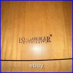 Longaberger 2 Tier Iron Paper Stand With 2 Baskets, Floral Liners, And 1 Lid