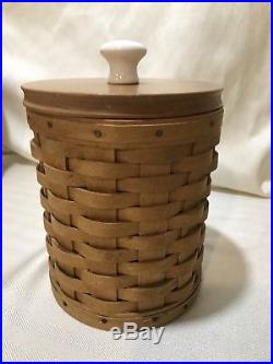 Longaberger 3 Piece Basket Canister Set with Lids & Protectors-Very Very Good Cond