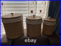 Longaberger 3pc Canister Set with Protectors