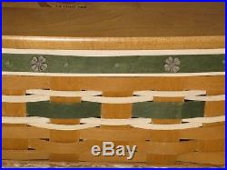 Longaberger 4H 4-H Usda Vanity Basket Set Green White with Clover tack covers
