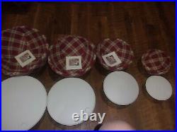 Longaberger 4 piece complete set of Bowl Baskets including bowls, liners and lid