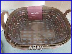 Longaberger ACT American Craft Traditions Harvesting basket, lid & prot set NEW