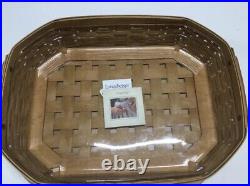 Longaberger ALL IN ONE Game Basket ACCESSORY KIT Protector & Wooden Lid SET