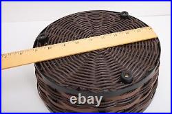 Longaberger Accents On the Veranda Collection Round Basket Metal Frame Outdoor 2