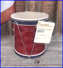 Longaberger All Americana Red White And Blue Tall Drum Basket Set