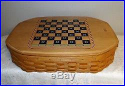 Longaberger All in One Game Basket Super Combo Checkers Chess Backgammon set