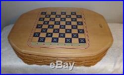Longaberger All in One Game Basket Super Combo Checkers Chess Backgammon set