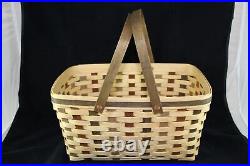 Longaberger American Craft Traditions Medium Market Basket Set with Wood Lid NEW