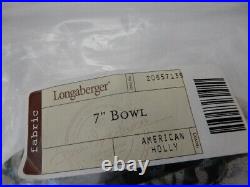 Longaberger American Holly BOWL BASKET SET 4-Liners USA 7 9 11 13 Inch