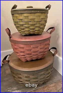 Longaberger American Work Baskets Set of 3