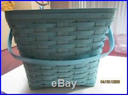Longaberger Aqua Blue Green Large Picnic Basket Set