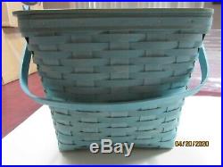 Longaberger Aqua Blue Green Large Picnic Basket Set