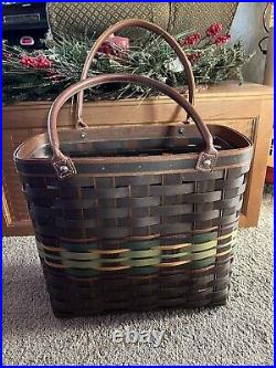 Longaberger Autumn Roads Tote Basket+Protector Sept 2013 onlyRARE