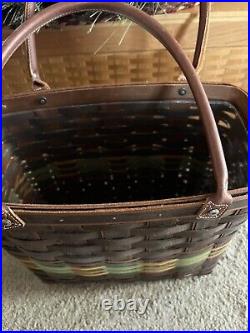 Longaberger Autumn Roads Tote Basket+Protector Sept 2013 onlyRARE