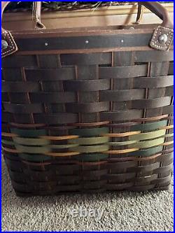 Longaberger Autumn Roads Tote Basket+Protector Sept 2013 onlyRARE