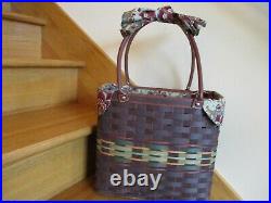 Longaberger Autumn Roads Tote Basket Set pretty liner 2013 shipping included