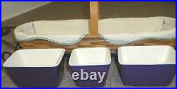 Longaberger Baguette Basket Set withModular Bowl Set & Wrought Iron Caddy-NEW
