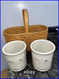 Longaberger Barbecue Basket Set Of 3 Baskets Withpottery Inserts