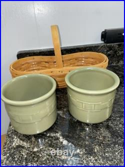 Longaberger Barbecue Basket Set Of 3 Baskets Withpottery Inserts