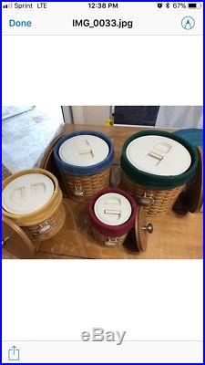 Longaberger Basket 2003 Canister Complete Set with liners and Tags