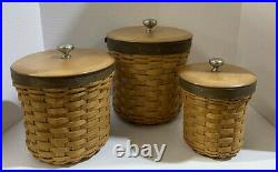 Longaberger Basket 3 Canister Set With Lid 2008