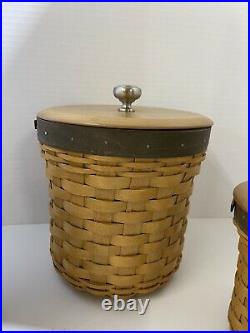 Longaberger Basket 3 Canister Set With Lid 2008