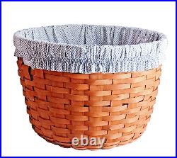 Longaberger Basket Apple Corn Laundry Liner Large Round Signed KAC 1985 Vintage