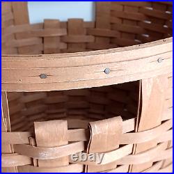 Longaberger Basket Apple Corn Laundry Liner Large Round Signed KAC 1985 Vintage