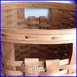Longaberger Basket Apple Corn Laundry Liner Large Round Signed KAC 1985 Vintage