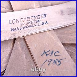 Longaberger Basket Apple Corn Laundry Liner Large Round Signed KAC 1985 Vintage